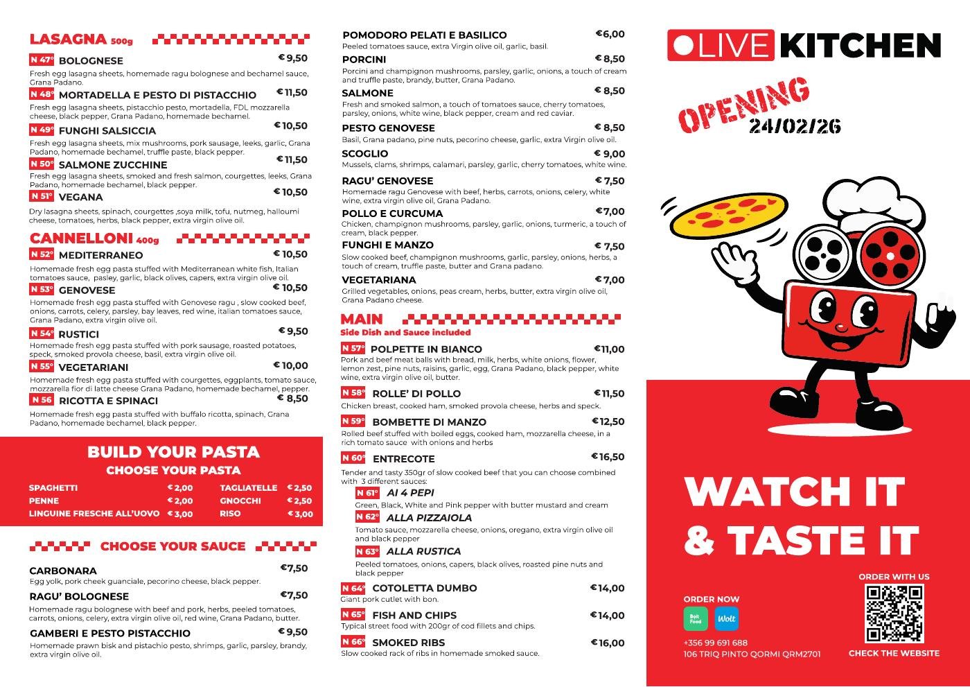 Menu / flyer