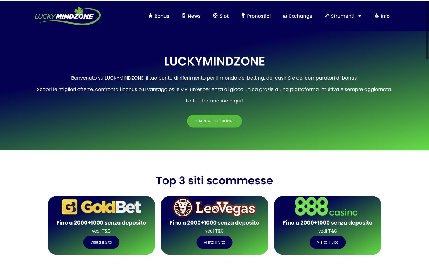 LUCKY MIND ZONE — anteprima del progetto